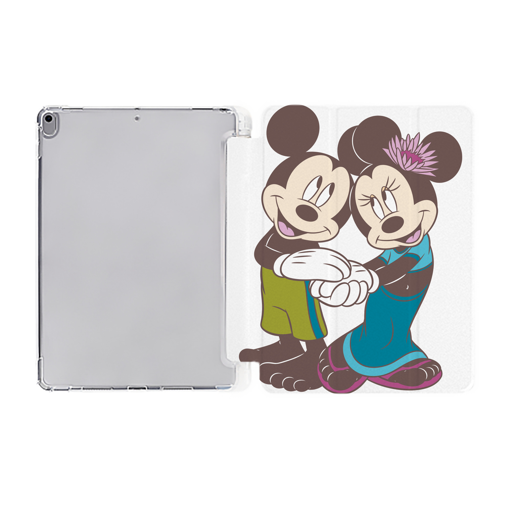 （画像用） ミッキーマウス Mickey Mouse IPad ケース ペン収納付き 三つ折りスタンド PUレザー×シリコン 対応機種9.5/10.5/10.9インチ